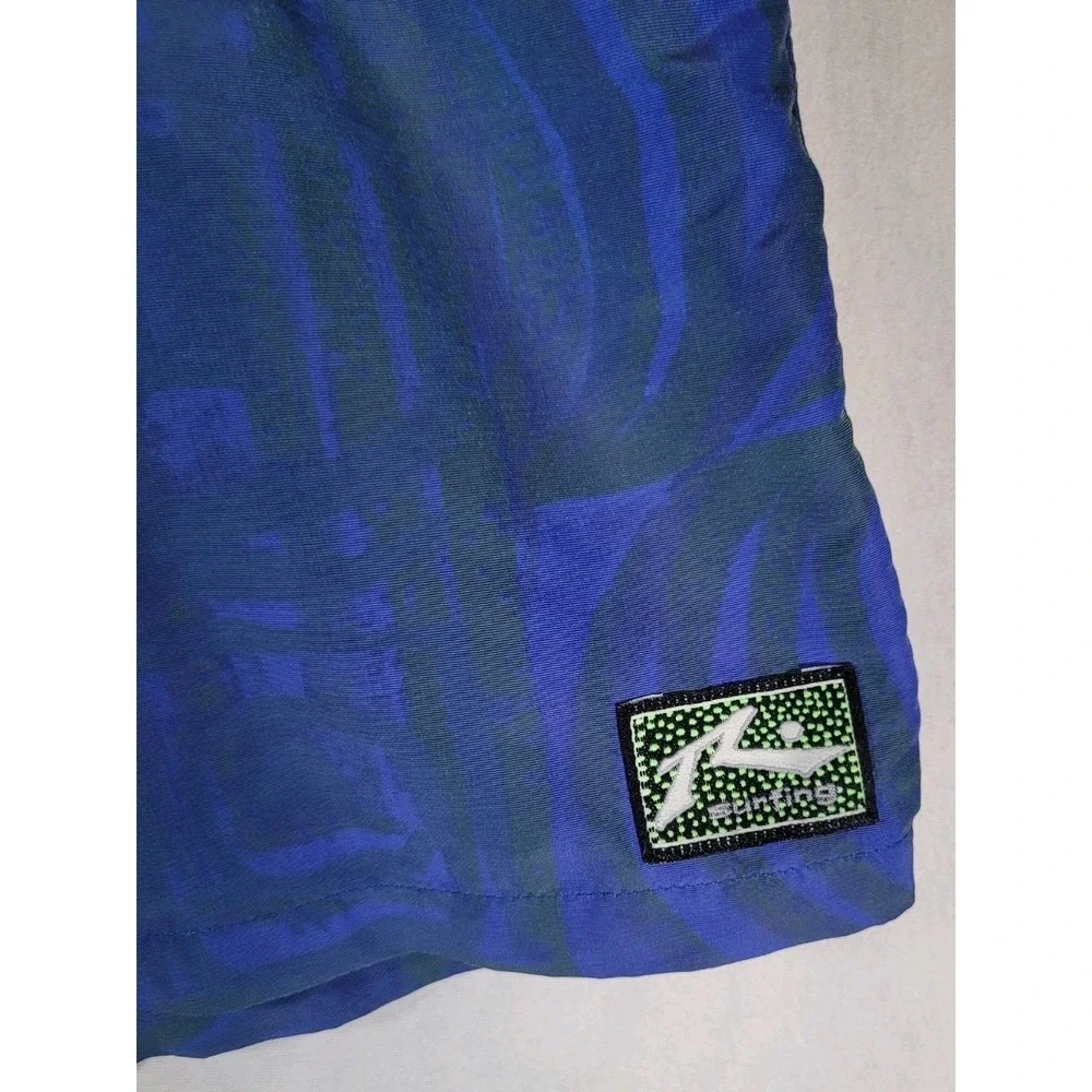 Rusty Surf Swim‎ Trunks Mens XL Blue Floral Drawstring Pockets Lined Made In USA